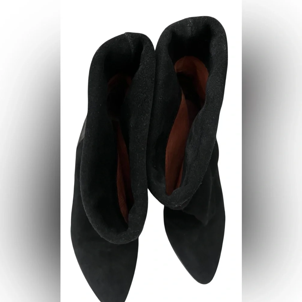 IRO Black Darlon Heeled wedge Boots with Suede and Leather Contrast
